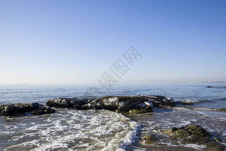 唯美海景冬天的海边背景