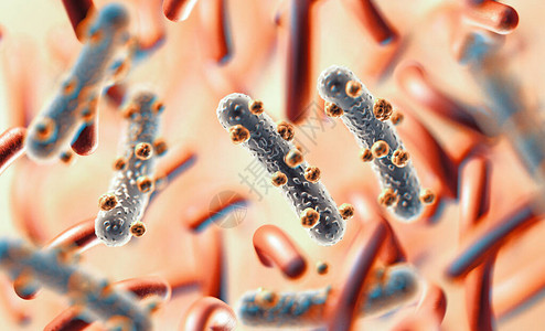 或传染细胞显微图像的3d插图微生物和细菌有机体生物图片