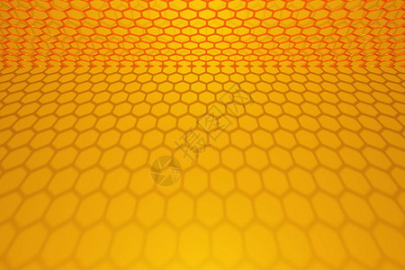 蜂蜜用黄色蜂窝单色蜂窝的3d插图简单的几何六边形图案图片