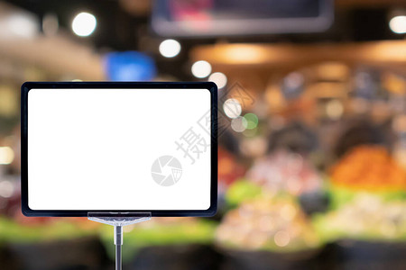 以超市过道抽象背景模拟空白价格板图片