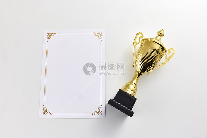 冠军证书和奖杯图片