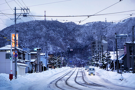 冬季雪景小镇街道图片