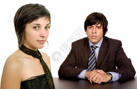 年轻商业情侣肖像在图片