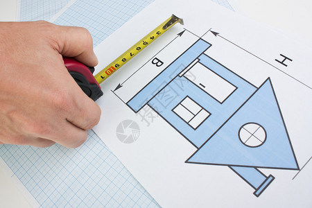 以图形纸背景的建筑工具绘制家用背景图片