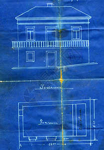 非常古老的蓝图与房子图片
