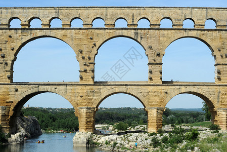 法国加德罗马桥背景图片