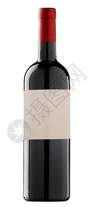 用空白标签孤立的红酒瓶背景图片