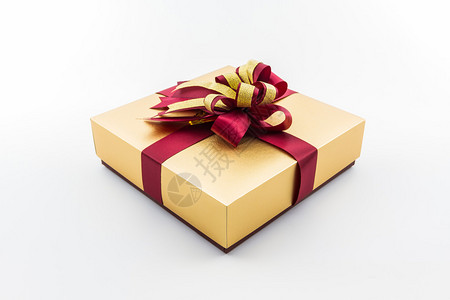 金色和棕色礼物盒白色图片