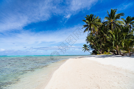 南太平洋库克群岛美丽的热带海滩图片