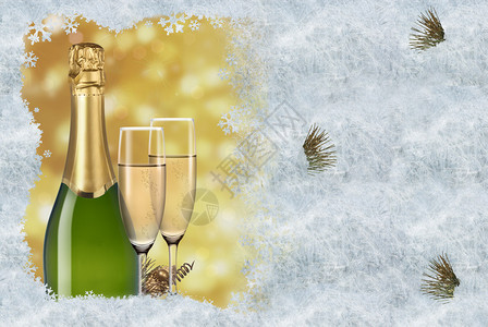 加冰派对的吐司香槟背景图片