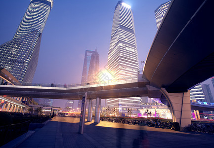 上海现代城市夜景图片