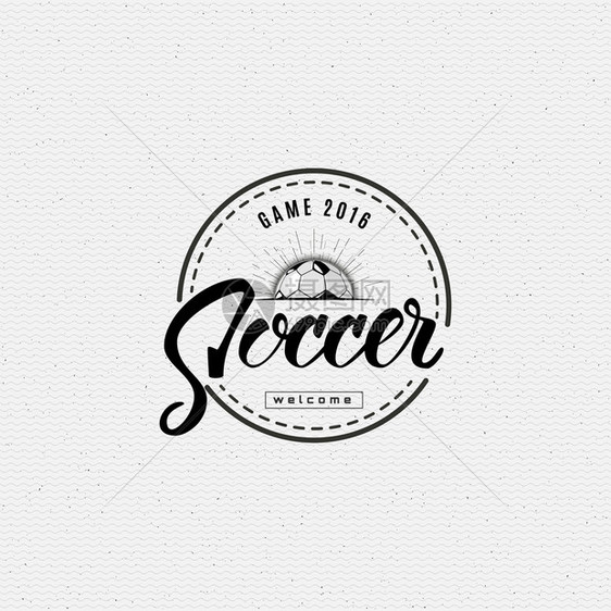 足球足球手刻字徽章标签可用于设计演示小册子传单运动器材企图片