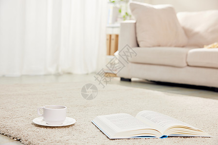 居家背景咖啡和书本静物背景