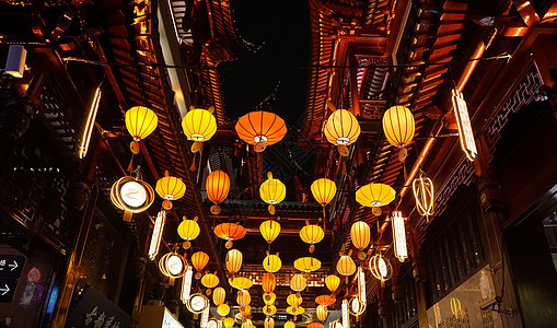 豫园新年元宵灯会灯笼上海高清图片素材