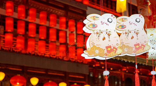 豫园新年元宵灯会建筑高清图片素材