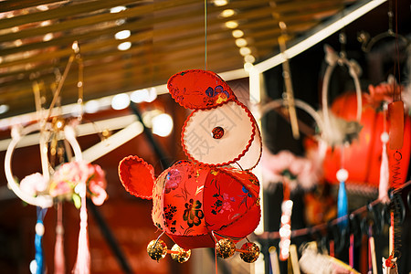 新年上海豫园元宵灯会夜景灯笼红色高清图片素材