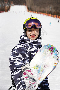 青少年滑雪男孩户外滑雪背景