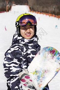 中国美景男孩户外滑雪背景