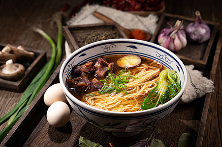 香菇牛肉食材红烧牛肉面背景