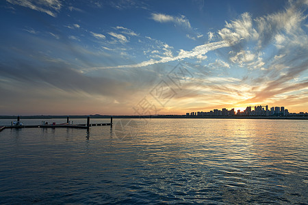 大海落日海景夕阳背景