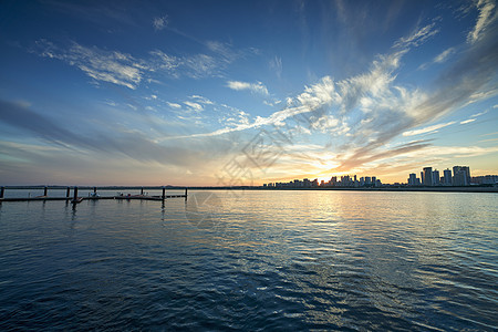 大海落日海景夕阳背景