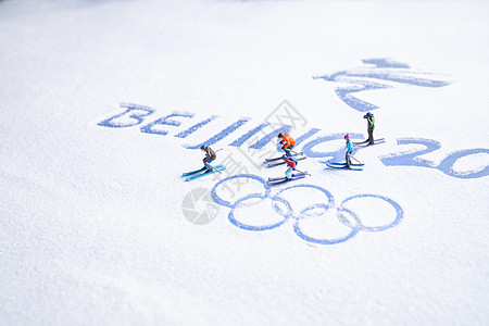 创意北京奥运滑雪背景