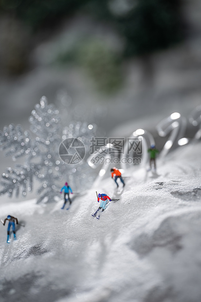 微观滑雪运动图片