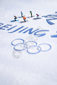 小寒冷奥运滑雪背景