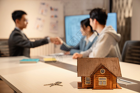 房地产销售和顾客背景图片