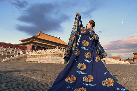 中国故宫故宫古装美女背景