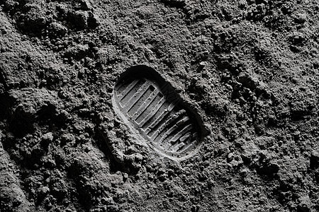 高空间月球上的足迹背景