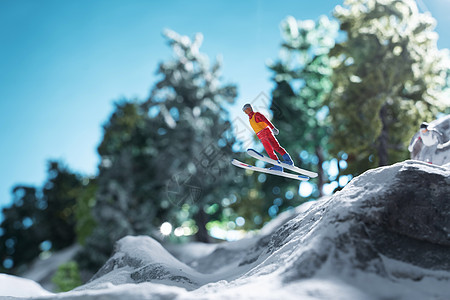 创意微观滑雪图片