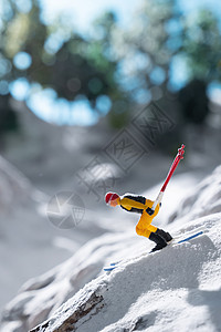 小寒冷创意微观滑雪背景