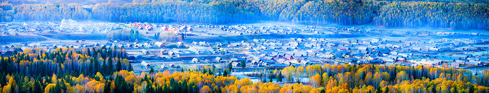 新疆维吾尔自治区北疆禾木村风光图片