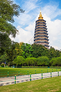 江苏省常州天宁寺公园景观背景