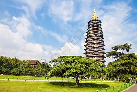 江苏省常州天宁寺公园景观背景