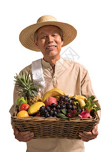 老农民出示自家水果图片