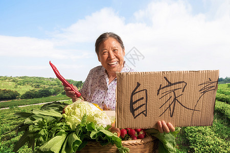 菜农拿着蔬菜图片