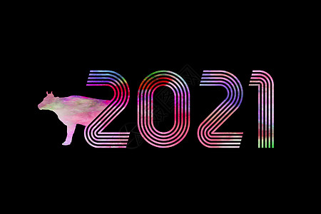 科技新年数码合成的2021数字背景