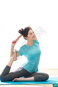 健身房美女练瑜伽的青年女人背景
