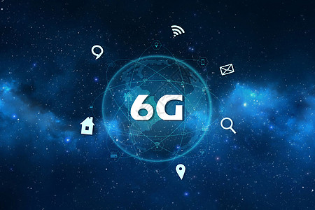 科技图标设计6G网络空间背景