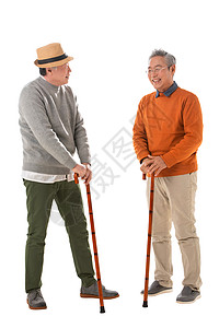 拄着拐杖的老哥俩聊天图片