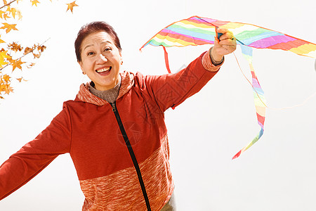 中国风筝老年人放风筝背景