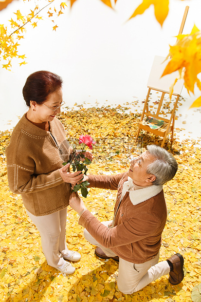 幸福的老年夫妇图片