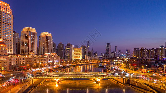 天津海河两岸夜景风光图片