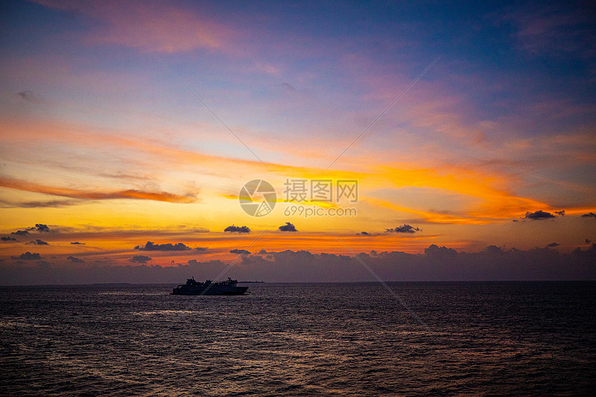 南海日落风光图片