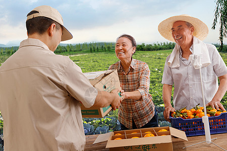 现代邮政农民在线直播快递农产品背景