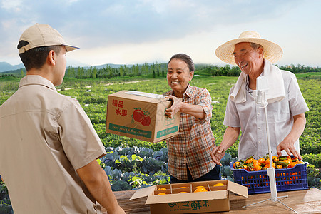 现代邮政农民在线直播快递农产品背景