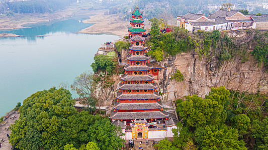 重庆市城市风光4A景区石宝寨背景