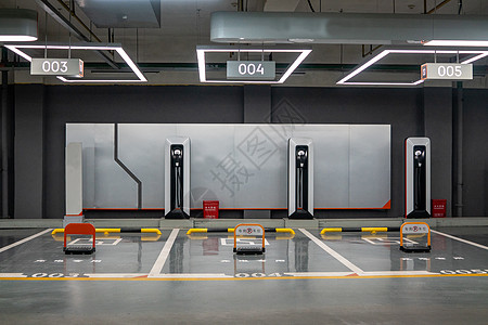 新能源汽车充电桩专用停车位高清图片